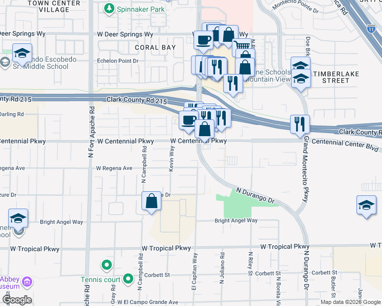 map of restaurants, bars, coffee shops, grocery stores, and more near in Las Vegas