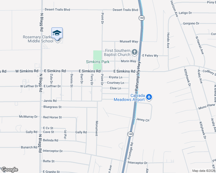 map of restaurants, bars, coffee shops, grocery stores, and more near 582 Mazelle Lane in Pahrump