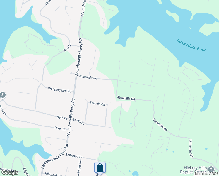 map of restaurants, bars, coffee shops, grocery stores, and more near 3935 Nonaville Road in Mt. Juliet