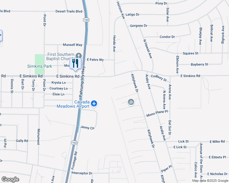 map of restaurants, bars, coffee shops, grocery stores, and more near 1100 Wright Place in Pahrump
