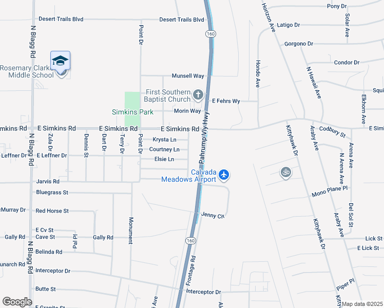 map of restaurants, bars, coffee shops, grocery stores, and more near 3897 North Mayfield Ranch Road in Pahrump
