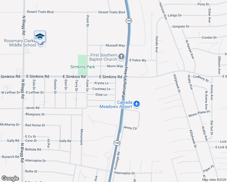 map of restaurants, bars, coffee shops, grocery stores, and more near 691 Courtney Lane in Pahrump