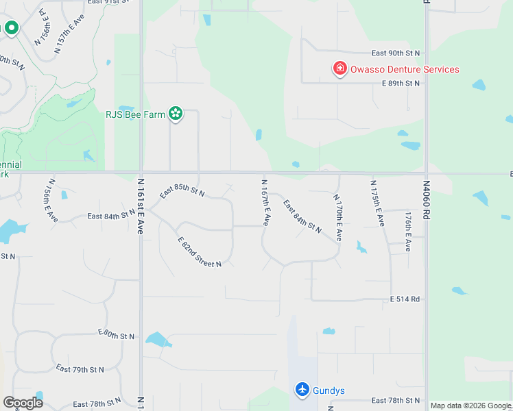 map of restaurants, bars, coffee shops, grocery stores, and more near 8516 North 167th East Avenue in Owasso