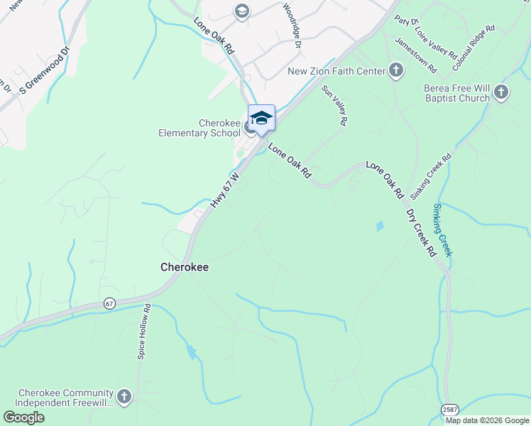 map of restaurants, bars, coffee shops, grocery stores, and more near 1906 Lone Oak Road in Johnson City