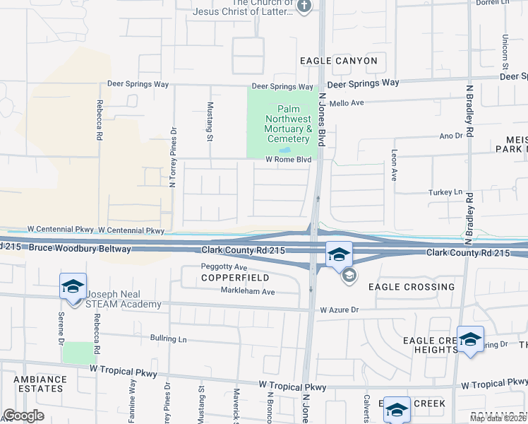 map of restaurants, bars, coffee shops, grocery stores, and more near 6191 Burleson Ranch Road in Las Vegas
