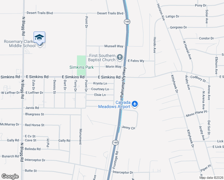 map of restaurants, bars, coffee shops, grocery stores, and more near 691 Courtney Lane in Pahrump