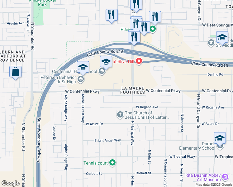 map of restaurants, bars, coffee shops, grocery stores, and more near 10086 Mountain Foothills Avenue in Las Vegas