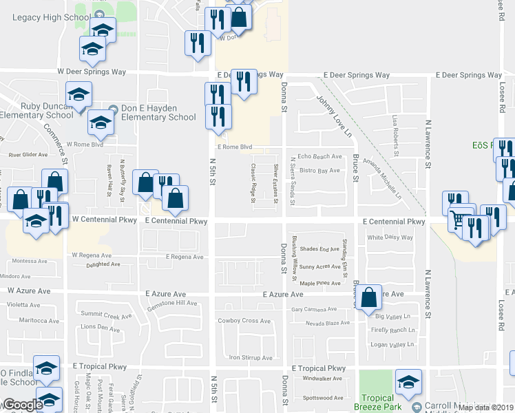 map of restaurants, bars, coffee shops, grocery stores, and more near 755 Crisp Morning Court in North Las Vegas