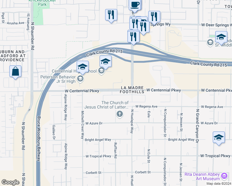 map of restaurants, bars, coffee shops, grocery stores, and more near 10086 Mountain Foothills Avenue in Las Vegas