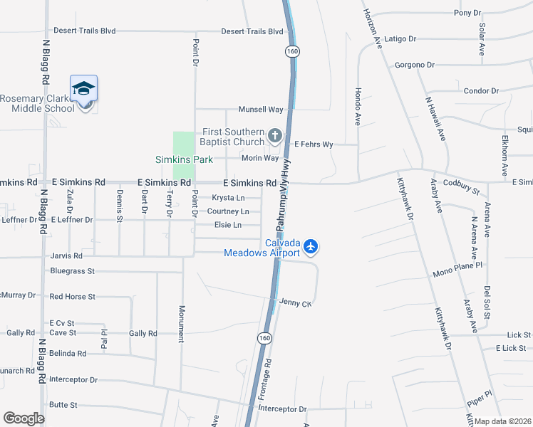 map of restaurants, bars, coffee shops, grocery stores, and more near 3939 North Mayfield Ranch Road in Pahrump