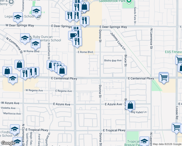 map of restaurants, bars, coffee shops, grocery stores, and more near 774 Clouded Valley Avenue in North Las Vegas
