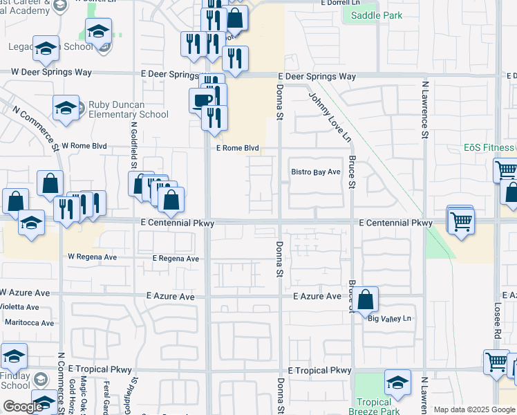map of restaurants, bars, coffee shops, grocery stores, and more near 782 Clouded Valley Avenue in North Las Vegas