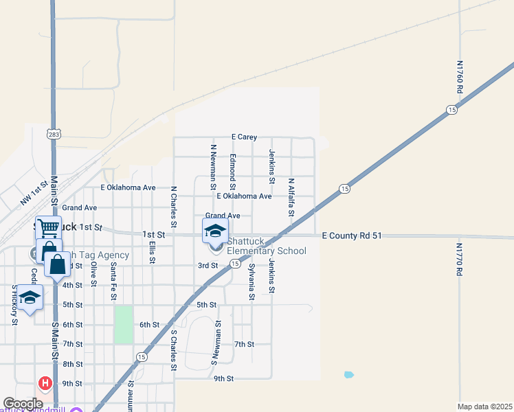 map of restaurants, bars, coffee shops, grocery stores, and more near 206 Sylvania Street in Shattuck