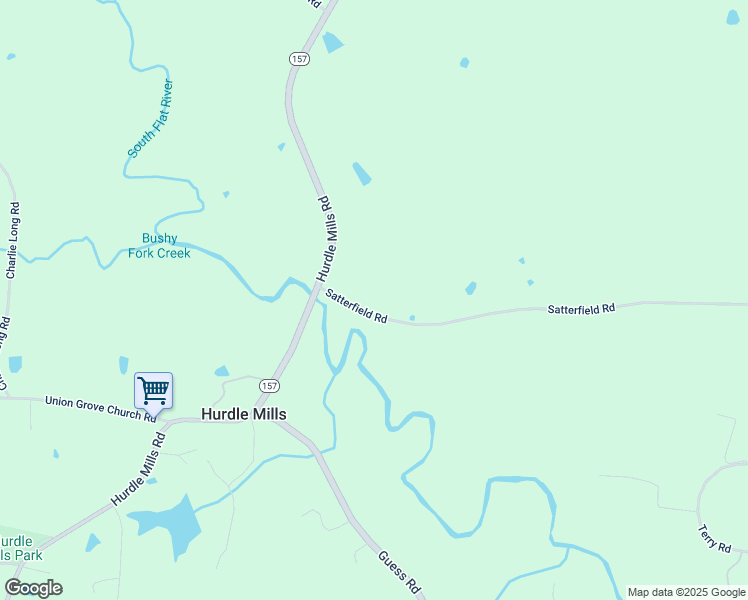 map of restaurants, bars, coffee shops, grocery stores, and more near 139 Satterfield Road in Hurdle Mills