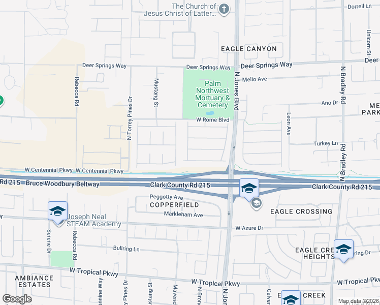 map of restaurants, bars, coffee shops, grocery stores, and more near 6191 Burleson Ranch Rd in Las Vegas