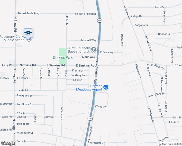 map of restaurants, bars, coffee shops, grocery stores, and more near 3939 North Mayfield Ranch Road in Pahrump
