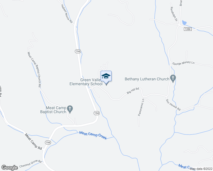 map of restaurants, bars, coffee shops, grocery stores, and more near 189 Big Hill Road in Boone