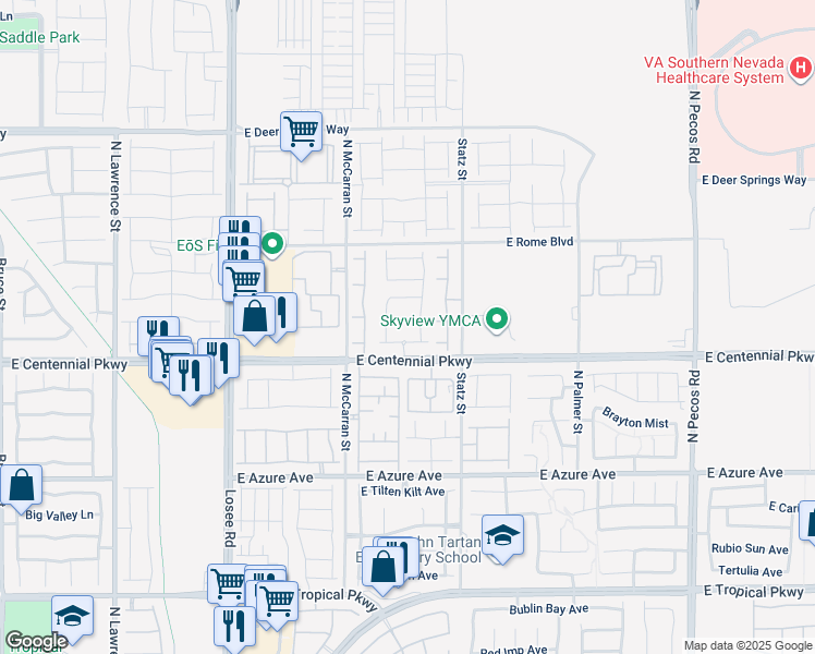 map of restaurants, bars, coffee shops, grocery stores, and more near 2837 Shayla Bay Avenue in North Las Vegas