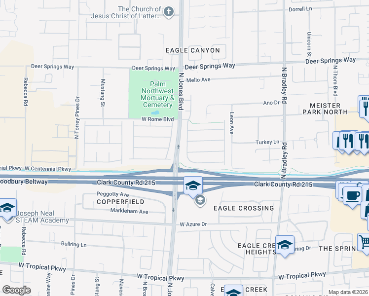 map of restaurants, bars, coffee shops, grocery stores, and more near 6431 Collingsworth St in Las Vegas