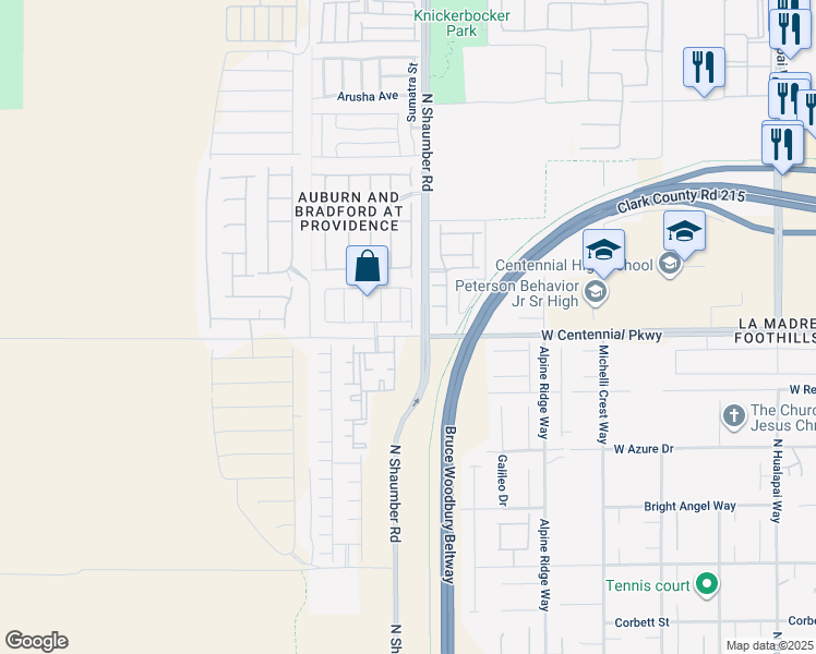 map of restaurants, bars, coffee shops, grocery stores, and more near 10611 Auburn Springs Avenue in Las Vegas