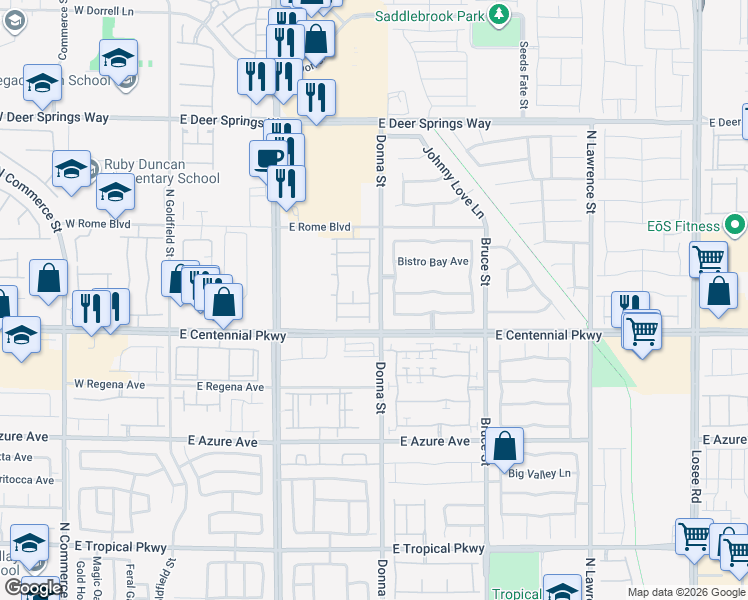 map of restaurants, bars, coffee shops, grocery stores, and more near 6462 Silver Estates Street in North Las Vegas