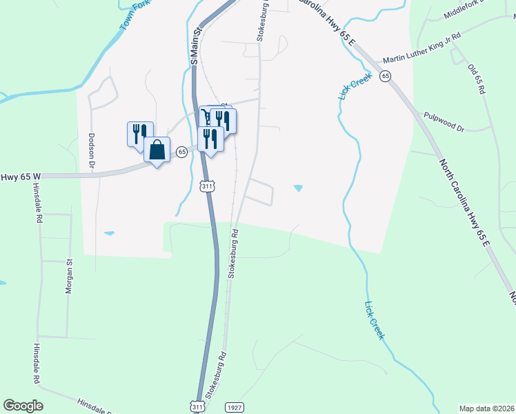 map of restaurants, bars, coffee shops, grocery stores, and more near 138 Circle Drive in Walnut Cove