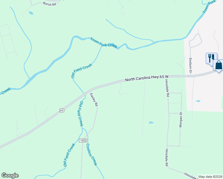 map of restaurants, bars, coffee shops, grocery stores, and more near 1527 North Carolina Highway 65 West in Walnut Cove