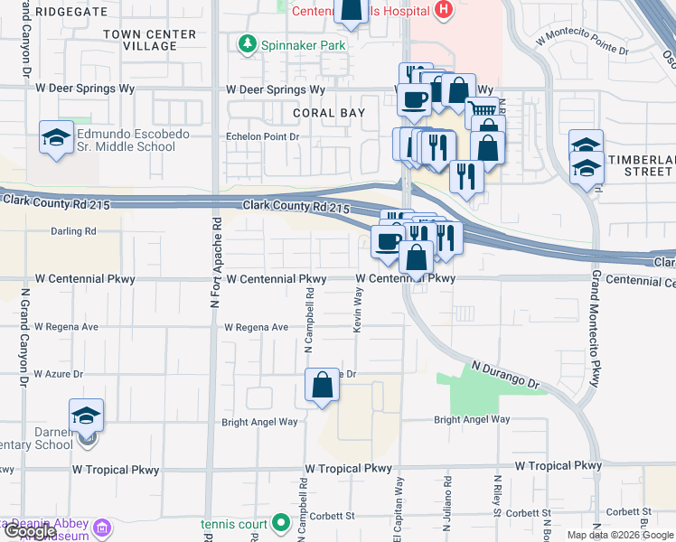 map of restaurants, bars, coffee shops, grocery stores, and more near 8969 Rudica Creek Avenue in Las Vegas