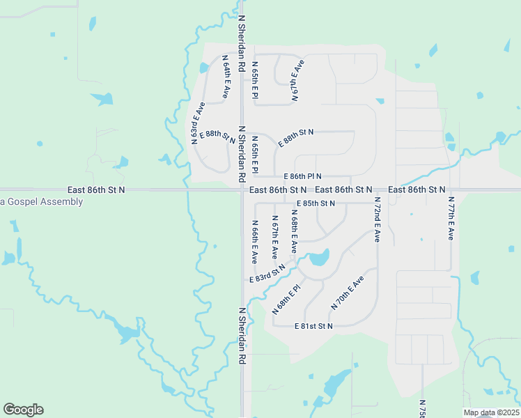 map of restaurants, bars, coffee shops, grocery stores, and more near 8477 North 66th East Avenue in Owasso
