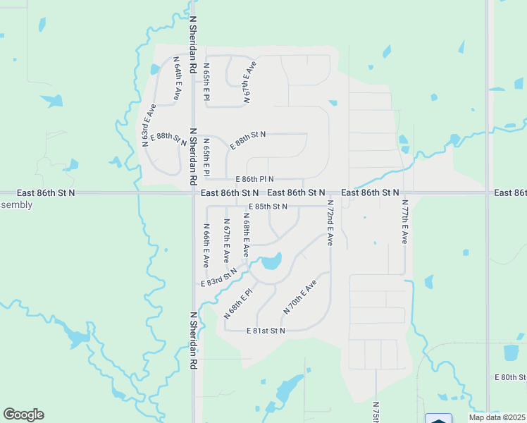 map of restaurants, bars, coffee shops, grocery stores, and more near 8480 North 69th East Avenue in Owasso