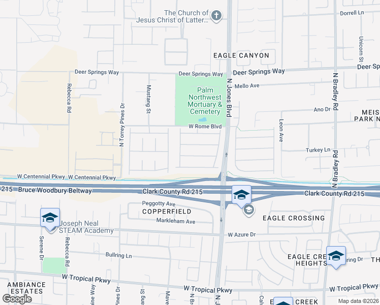 map of restaurants, bars, coffee shops, grocery stores, and more near 6148 Burleson Ranch Road in Las Vegas