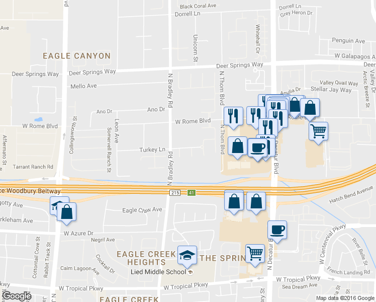 map of restaurants, bars, coffee shops, grocery stores, and more near 6488 Yellow Bells Court in Las Vegas
