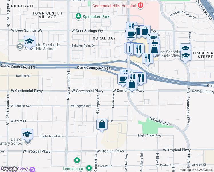 map of restaurants, bars, coffee shops, grocery stores, and more near 8948 Rudica Creek Avenue in Las Vegas