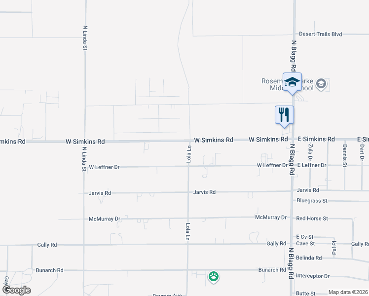 map of restaurants, bars, coffee shops, grocery stores, and more near 480 West Leffner Drive in Pahrump