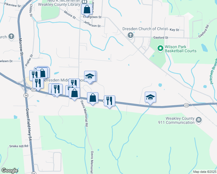 map of restaurants, bars, coffee shops, grocery stores, and more near 759 Linden Street in Dresden