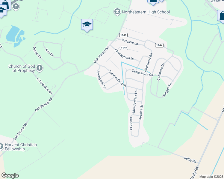 map of restaurants, bars, coffee shops, grocery stores, and more near 212 Springvale Street in Elizabeth City