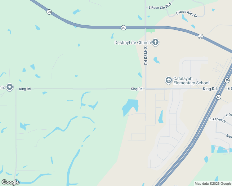 map of restaurants, bars, coffee shops, grocery stores, and more near 9800 East 510 Road in Claremore