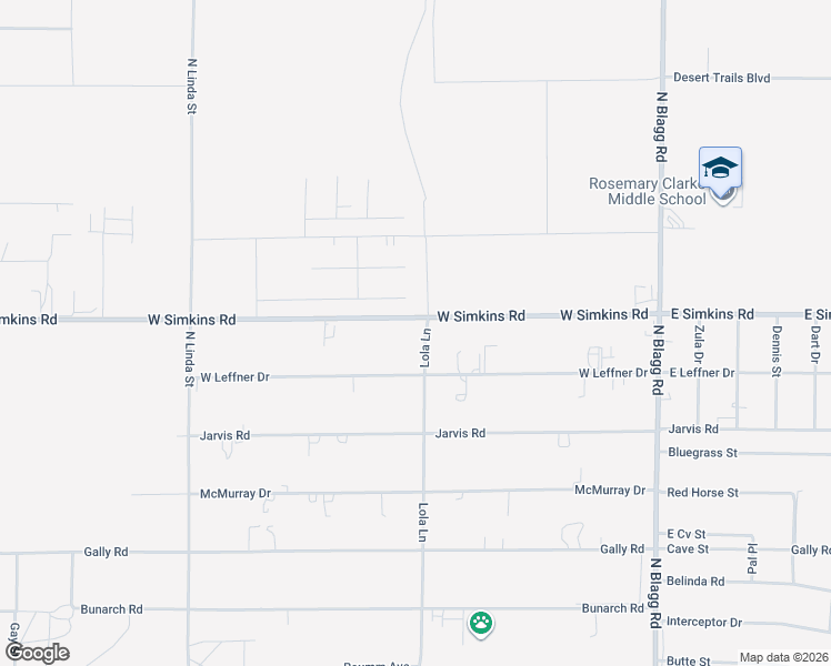 map of restaurants, bars, coffee shops, grocery stores, and more near 521 West Simkins Road in Pahrump