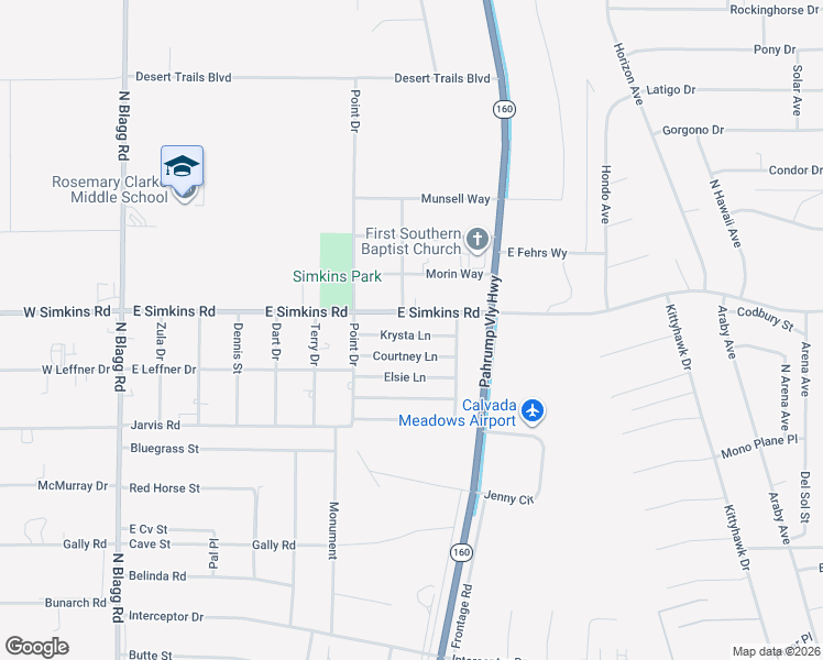 map of restaurants, bars, coffee shops, grocery stores, and more near 608 Krysta Lane in Pahrump