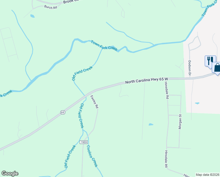 map of restaurants, bars, coffee shops, grocery stores, and more near 1527 North Carolina Highway 65 West in Walnut Cove