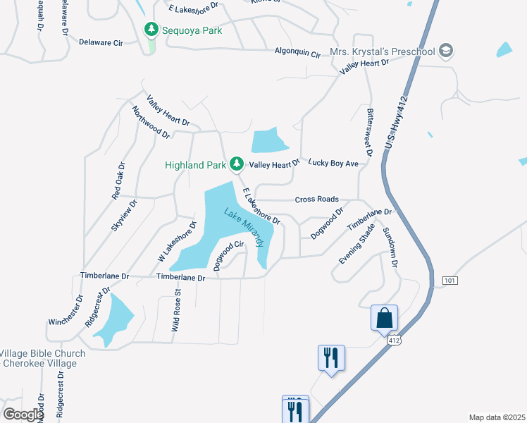map of restaurants, bars, coffee shops, grocery stores, and more near 40 Lakeview Drive in Hardy