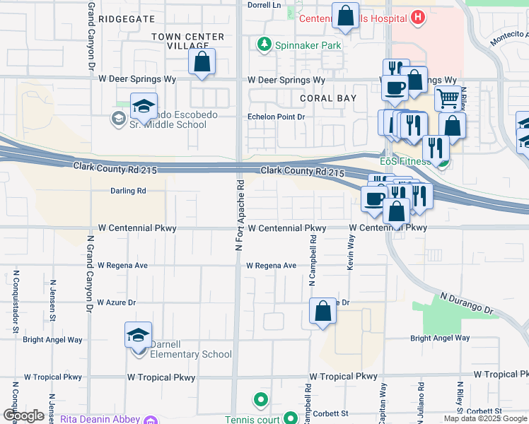 map of restaurants, bars, coffee shops, grocery stores, and more near 9135 West Brilliant Prairie Court in Las Vegas