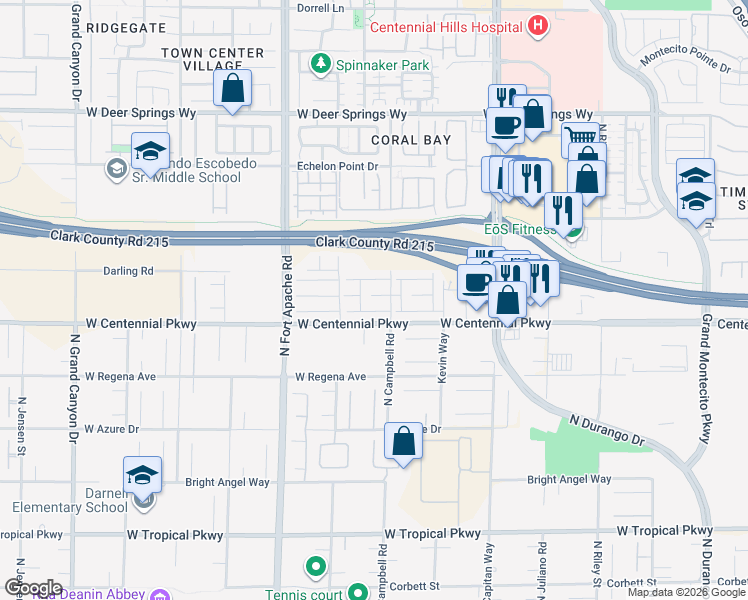 map of restaurants, bars, coffee shops, grocery stores, and more near 9027 Sosa Creek Avenue in Las Vegas