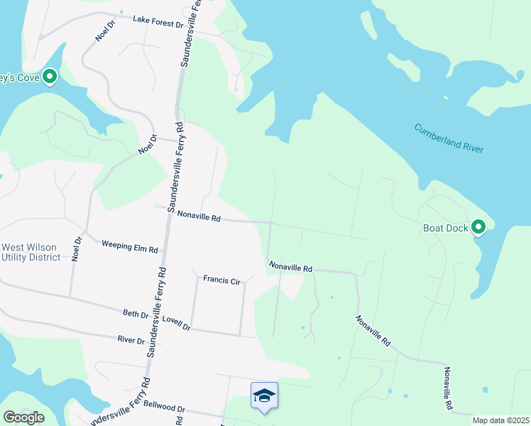 map of restaurants, bars, coffee shops, grocery stores, and more near 4030 Nonaville Road in Mt. Juliet