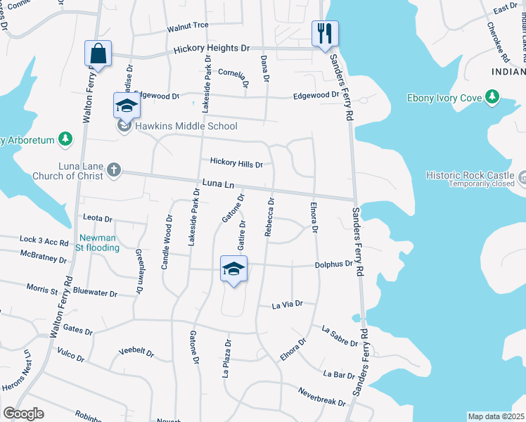 map of restaurants, bars, coffee shops, grocery stores, and more near 110 Gatire Drive in Hendersonville