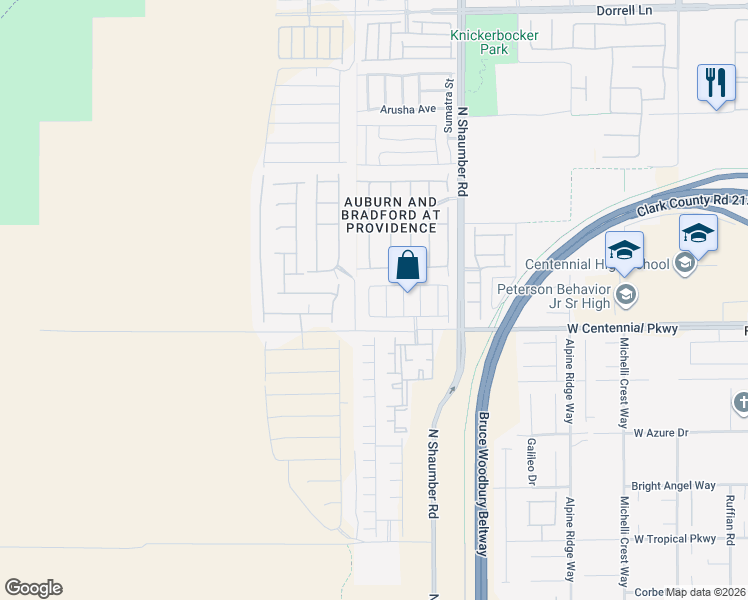 map of restaurants, bars, coffee shops, grocery stores, and more near 10665 Auburn Springs Avenue in Las Vegas