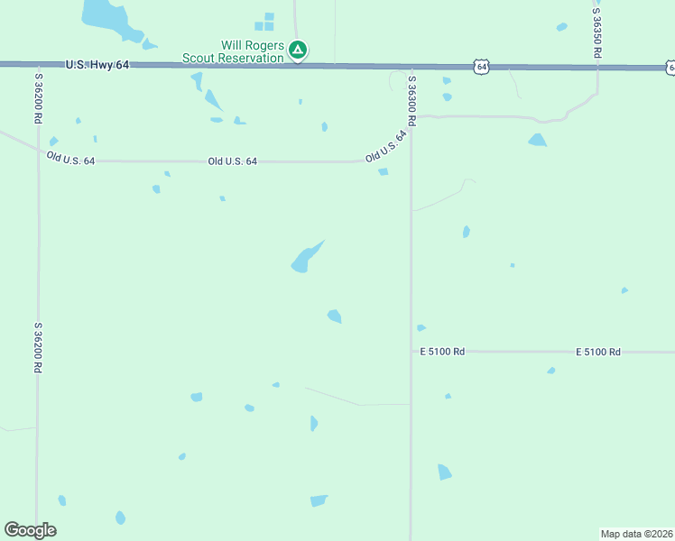 map of restaurants, bars, coffee shops, grocery stores, and more near 50801 South 36300 Road in Cleveland