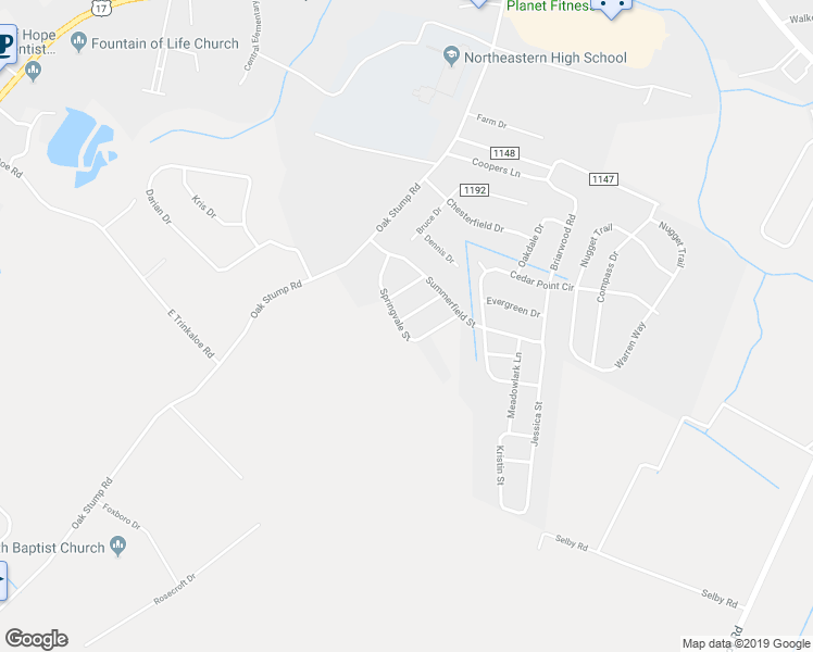 map of restaurants, bars, coffee shops, grocery stores, and more near 116 Raintree Run in Elizabeth City