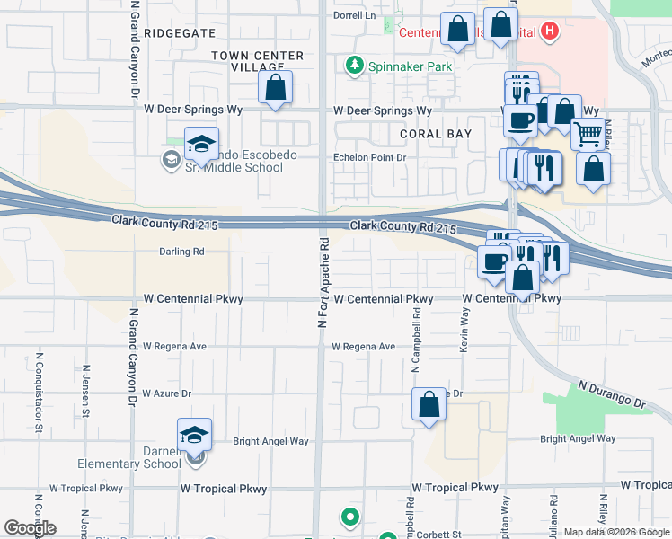 map of restaurants, bars, coffee shops, grocery stores, and more near 9182 West Brilliant Prairie Court in Las Vegas