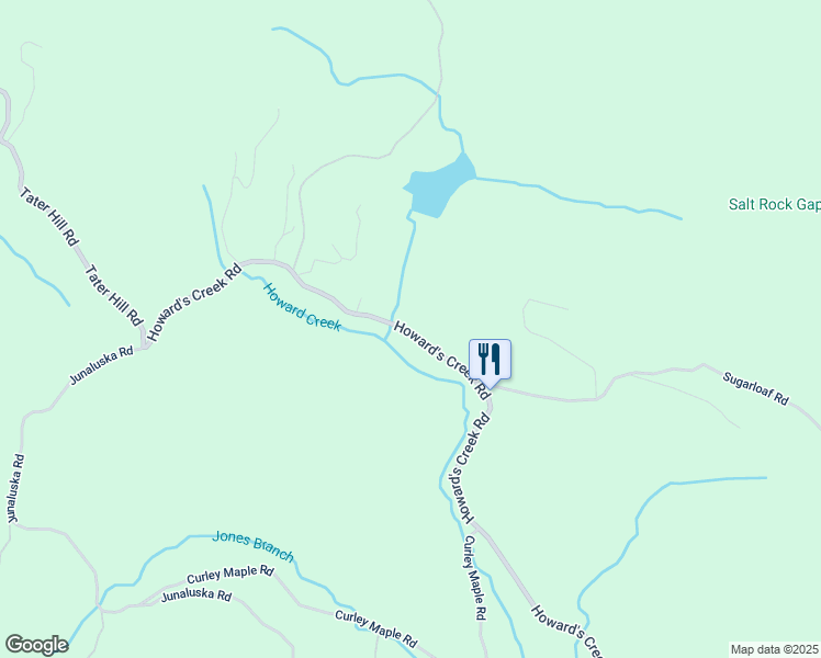 map of restaurants, bars, coffee shops, grocery stores, and more near 5890 Howard's Creek Road in Boone